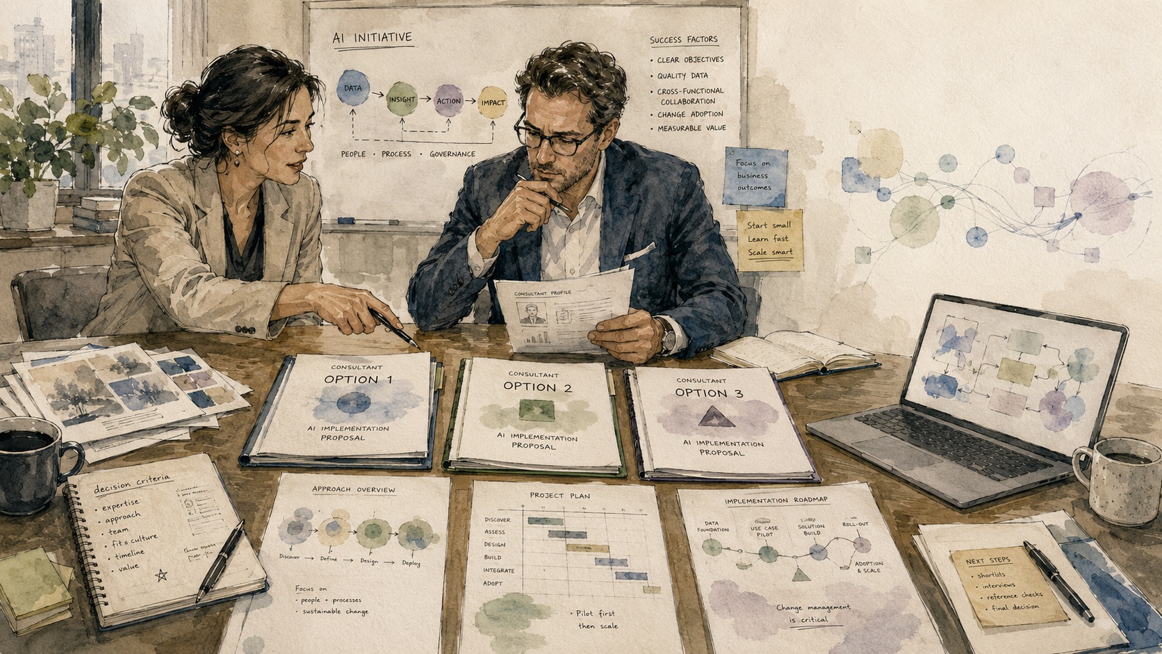 Ilustracja do artykułu o projektach AI w firmie