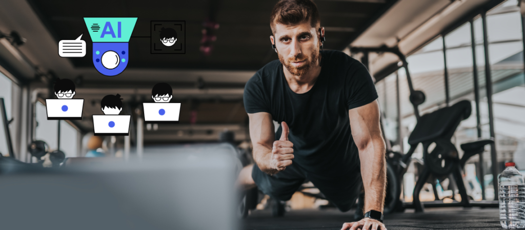 trener personalny nagrywający trening video